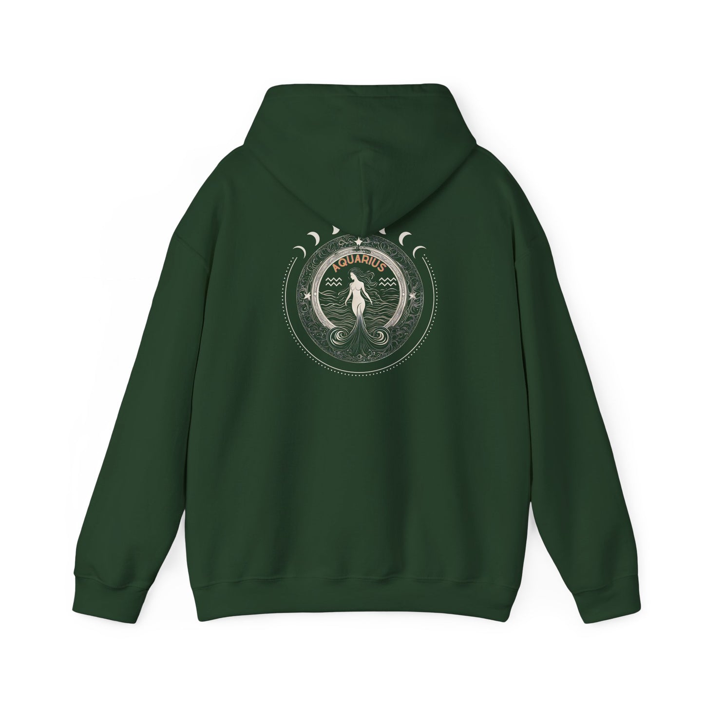 Aquarius Zodiac Hoodie Back Design - Cozy and Warm Cotton - Vogart 