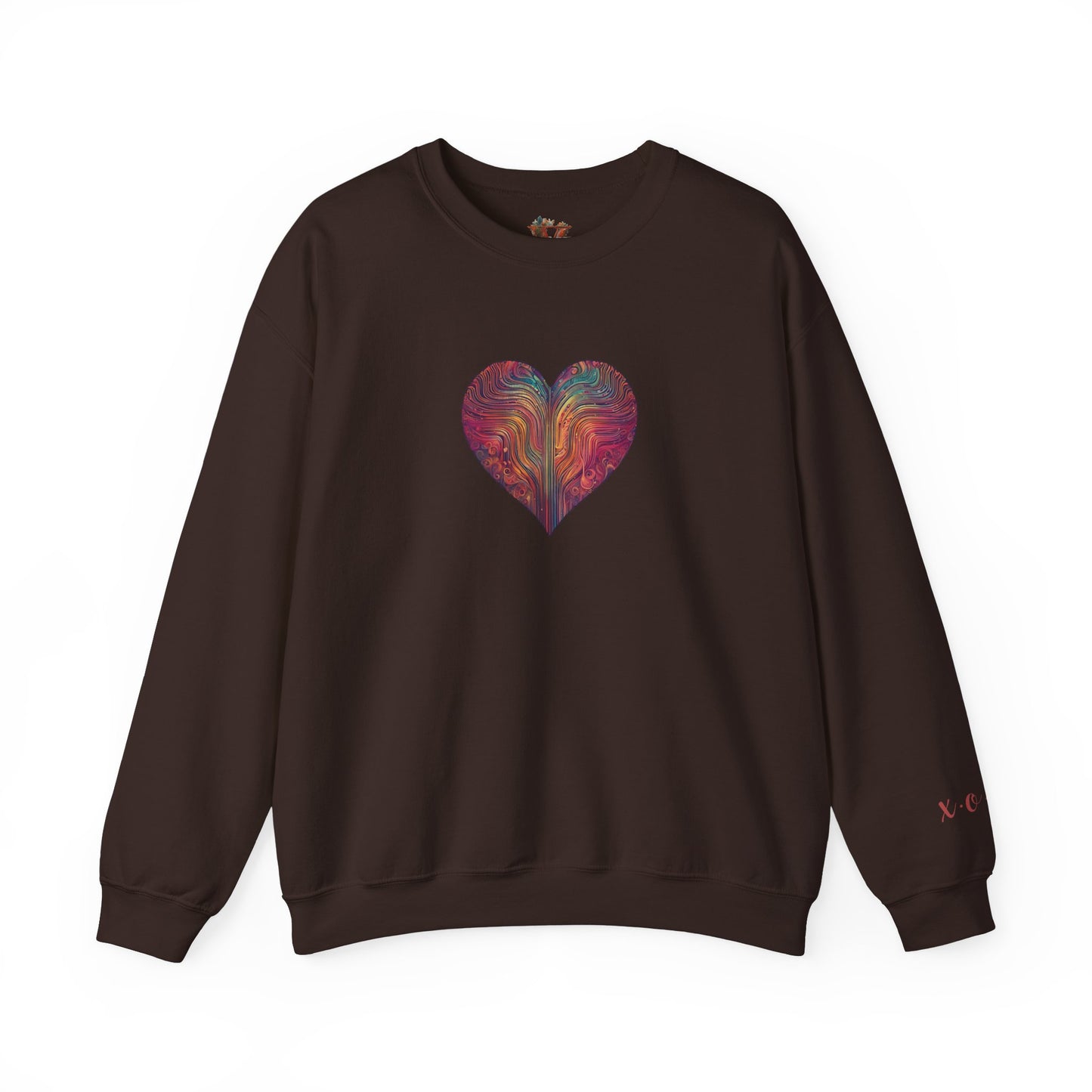 Multicolored Heart Sweatshirt With X.O.X.O Sleeve - Classic Fit