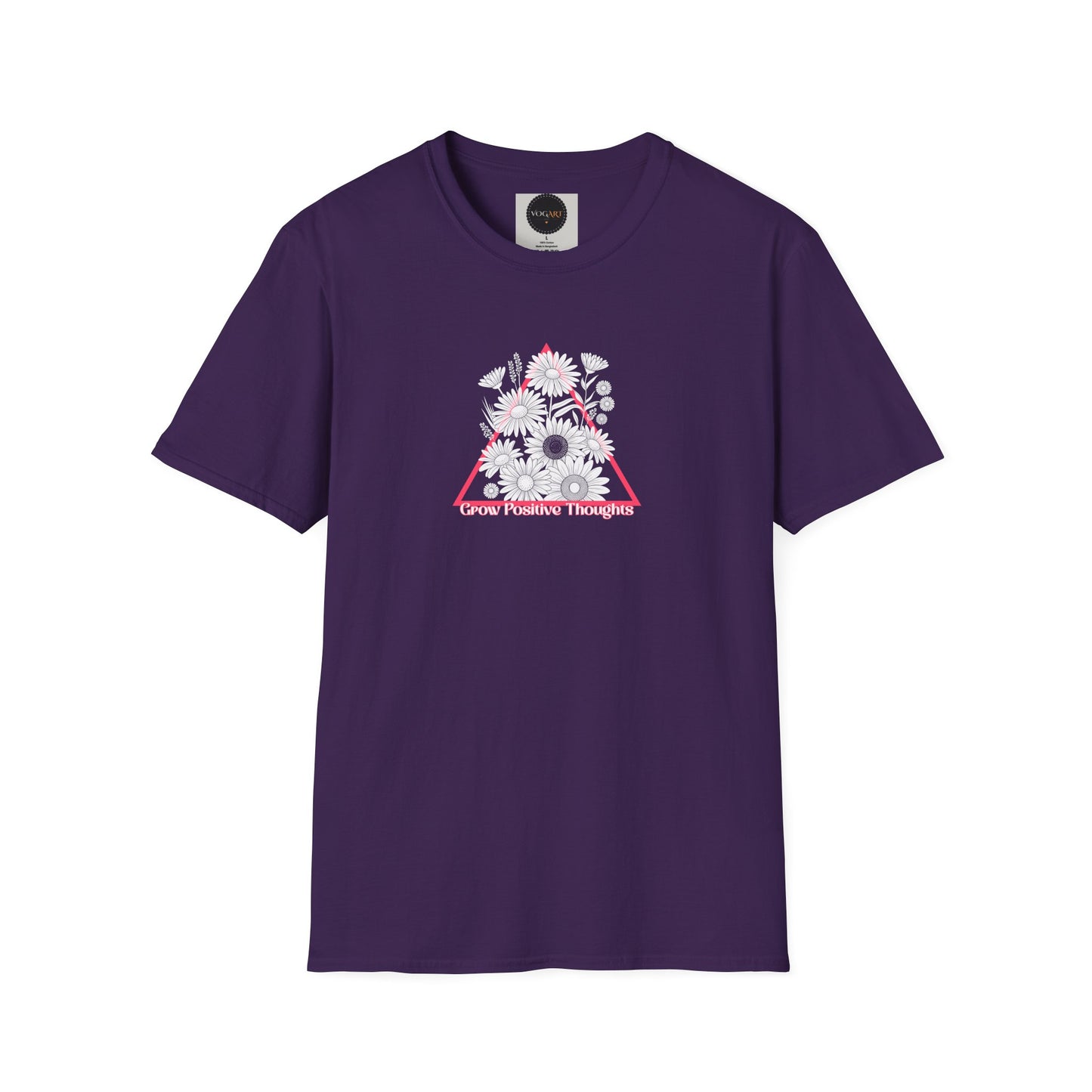 Grow Positive Thoughts T-Shirt: Motivational Floral Tee