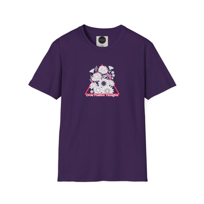 Grow Positive Thoughts T-Shirt: Motivational Floral Tee