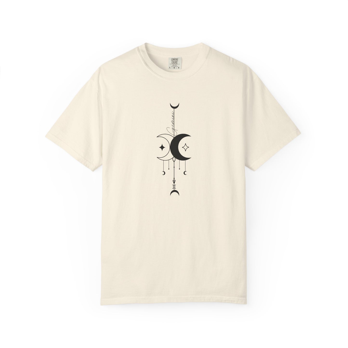 Gemini Celestial T-Shirt: Twin Moon Comfort Colors Tee