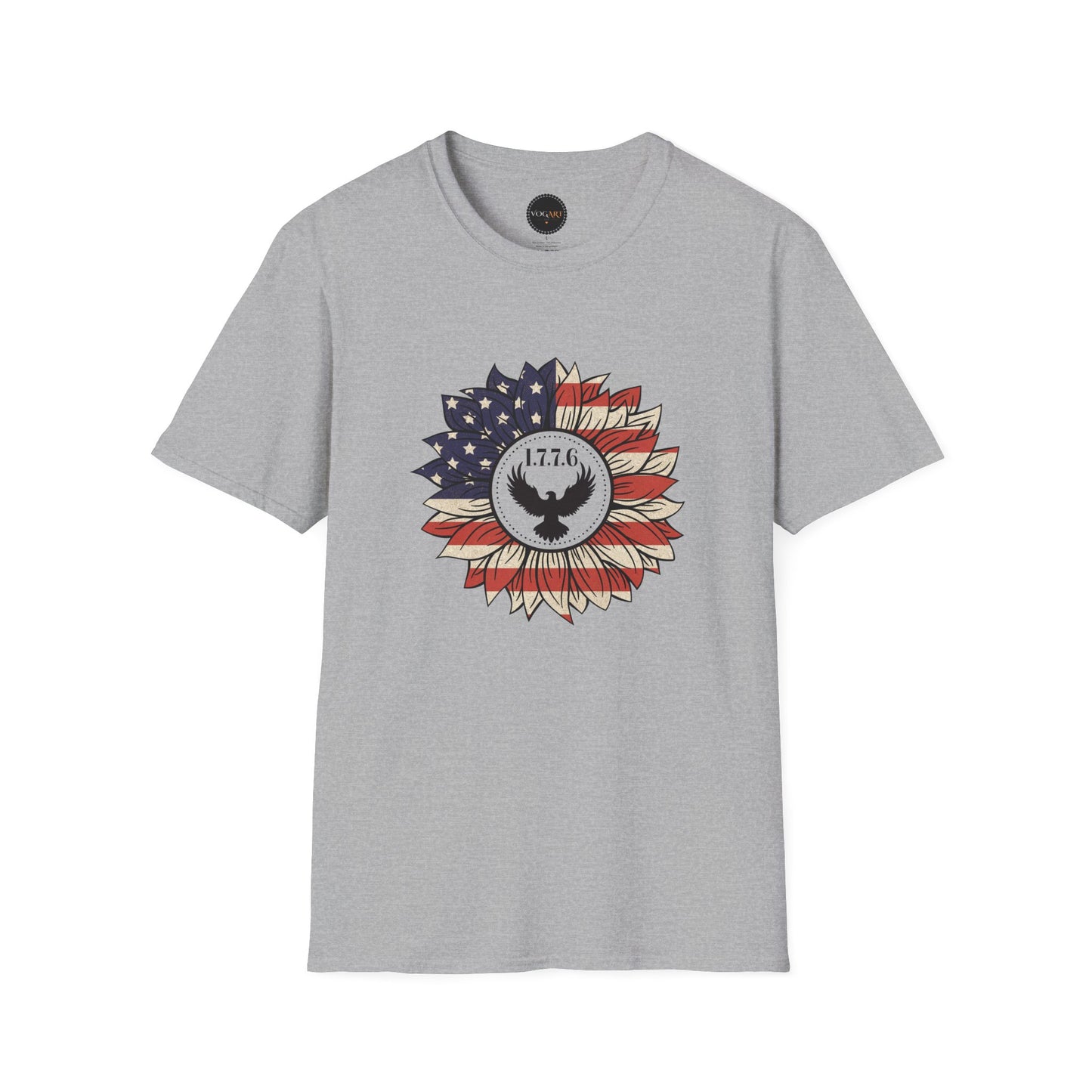 1776 Eagle Sunflower T-Shirt: American Flag Patriotic Shirt