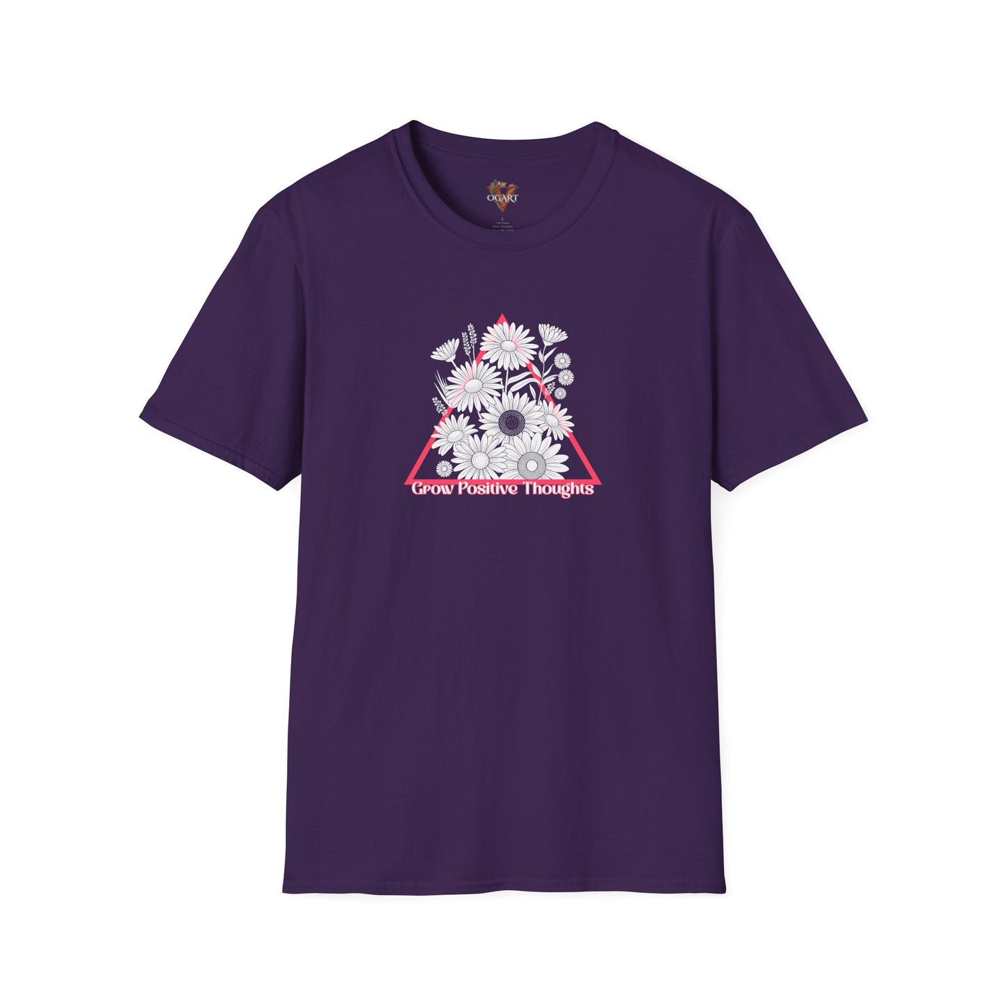 Grow Positive Thoughts T-Shirt: Motivational Floral Tee