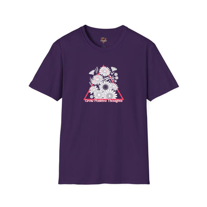 Grow Positive Thoughts T-Shirt: Motivational Floral Tee