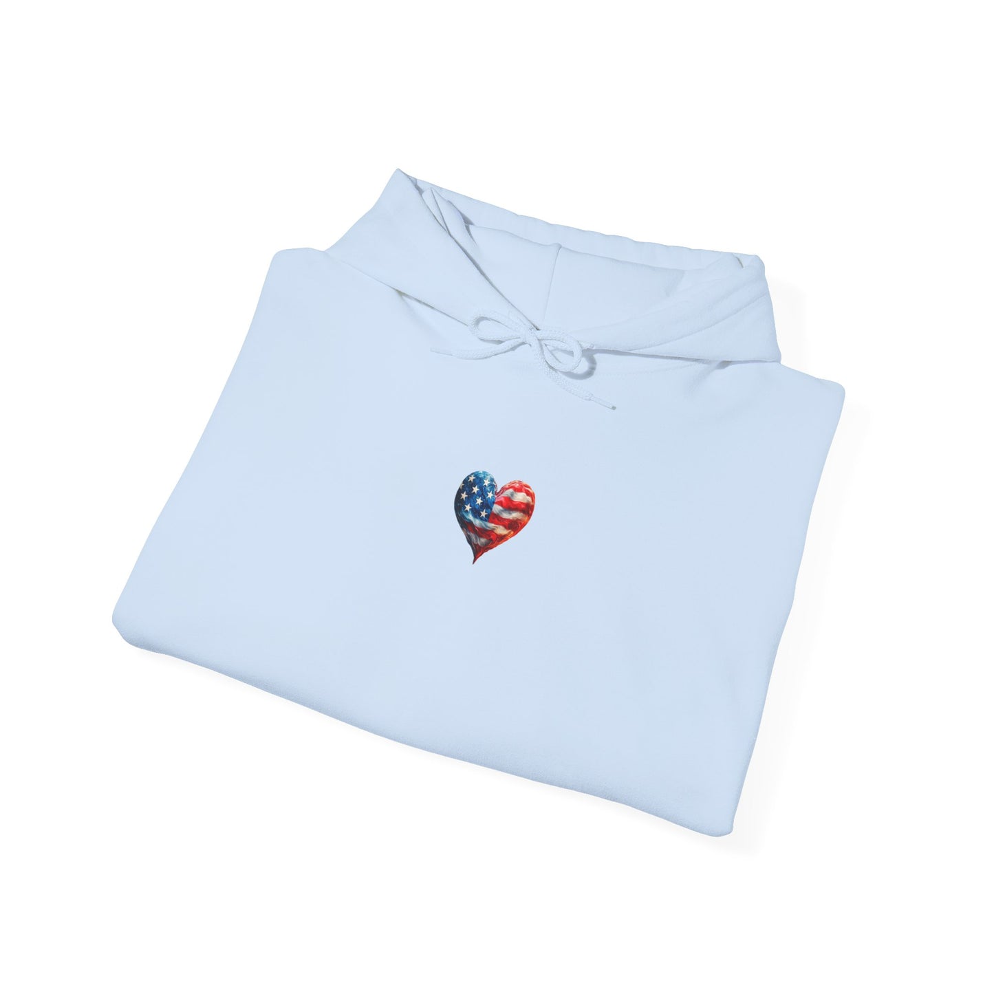 USA Flag Heart Hoodie – Patriotic Style