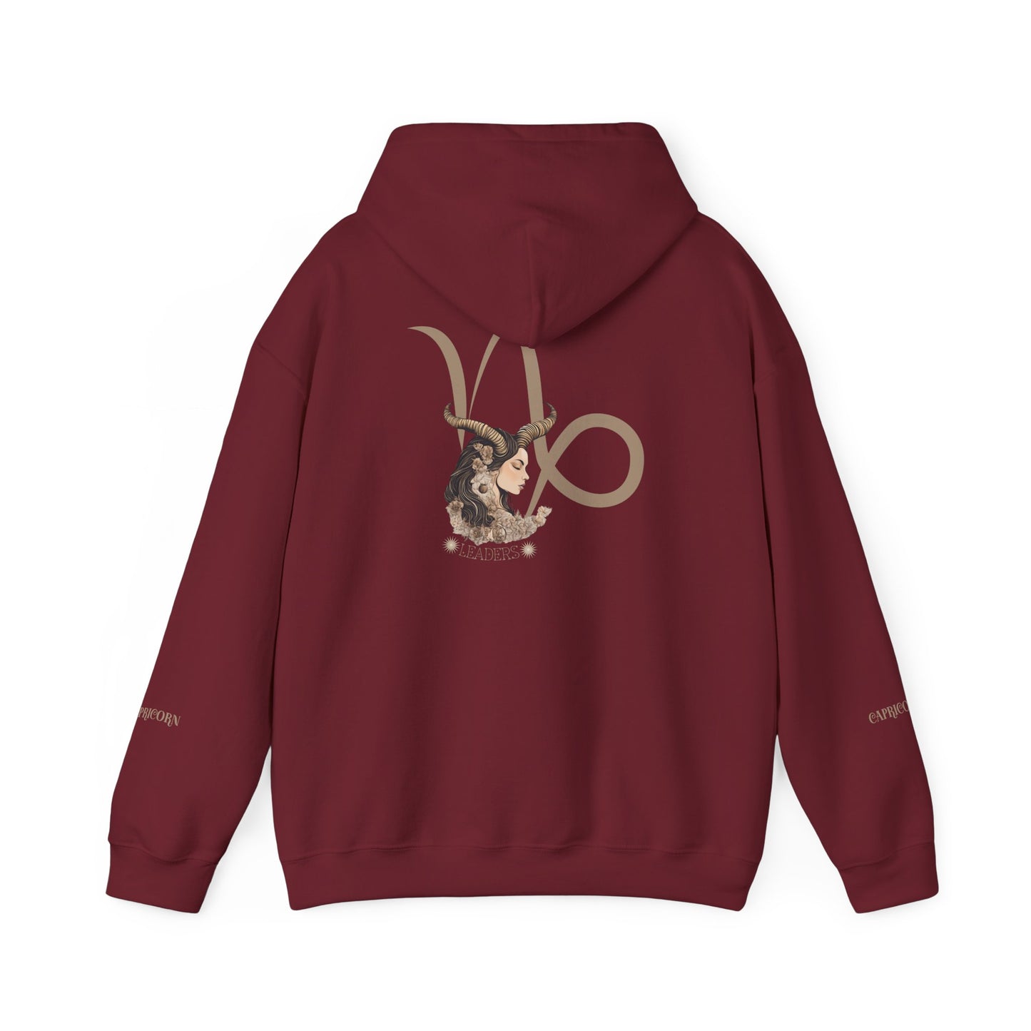 Capricorn Leaders Zodiac Hoodie Back And Sleeves Design - Cozy and Warm Cotton - Vogart 