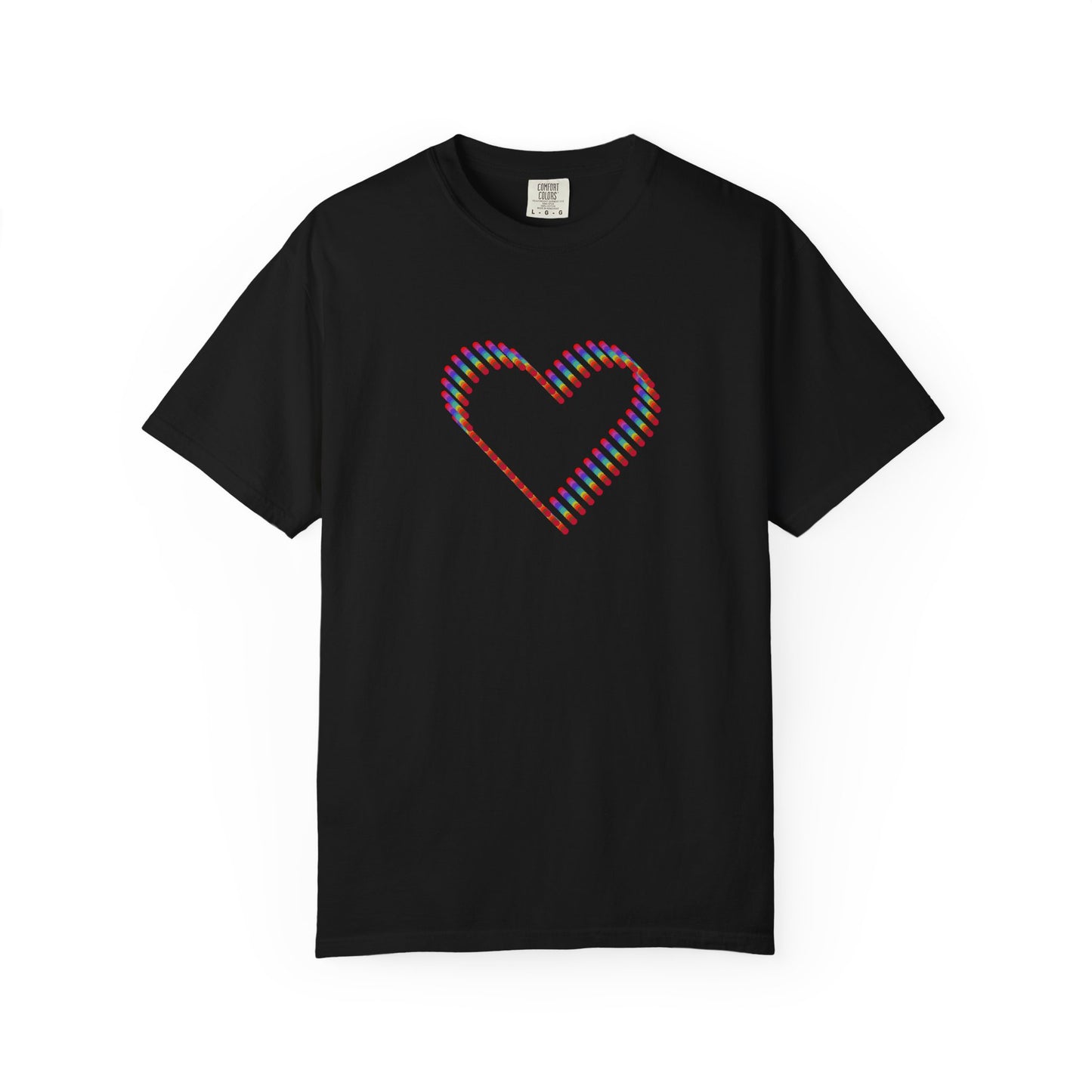 Rainbow Heart Graphic T-Shirt: Minimalist Pride Cotton Tee