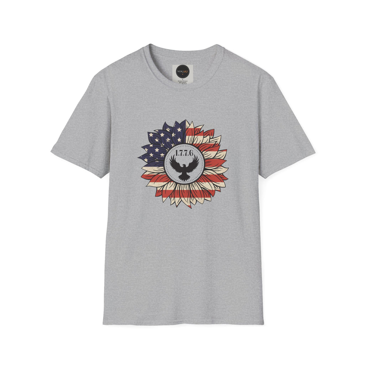 1776 Eagle Sunflower T-Shirt: American Flag Patriotic Shirt