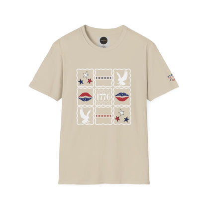 1776 American Flag Patchwork T-Shirt: Patriotic USA Eagle Shirt