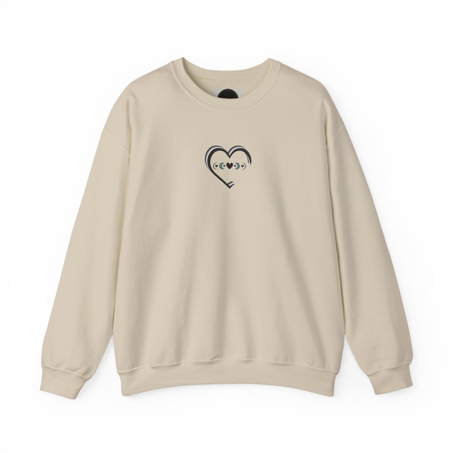 3D Moon Phase Heart Sweatshirt: Celestial Shirt