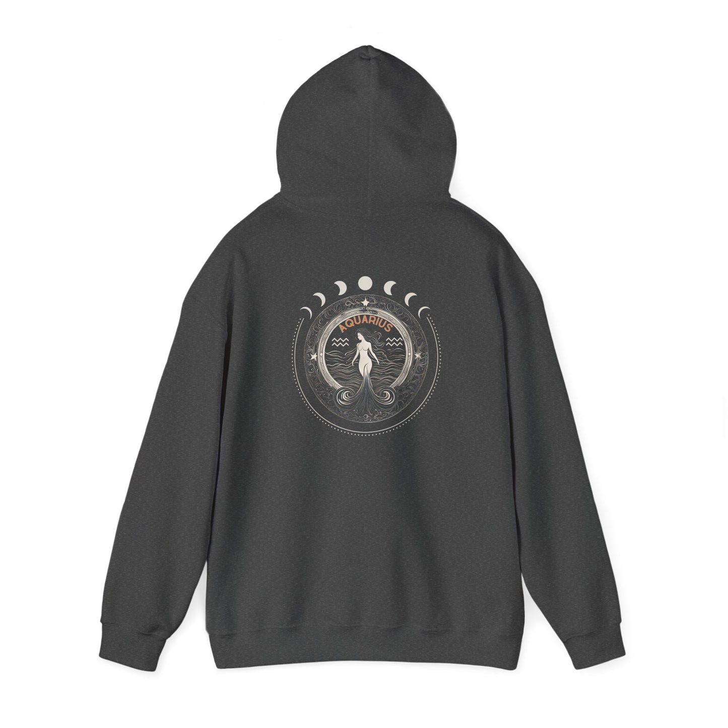 Aquarius Zodiac Hoodie Back Design - Cozy and Warm Cotton - Vogart 