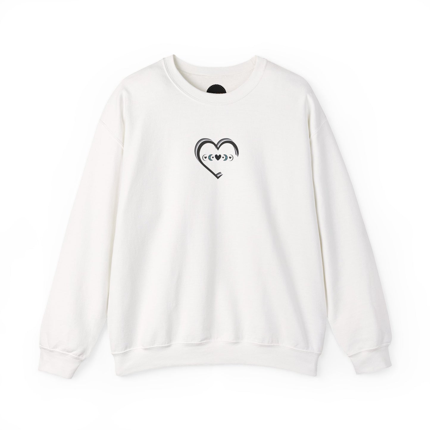3D Moon Phase Heart Sweatshirt: Celestial Shirt