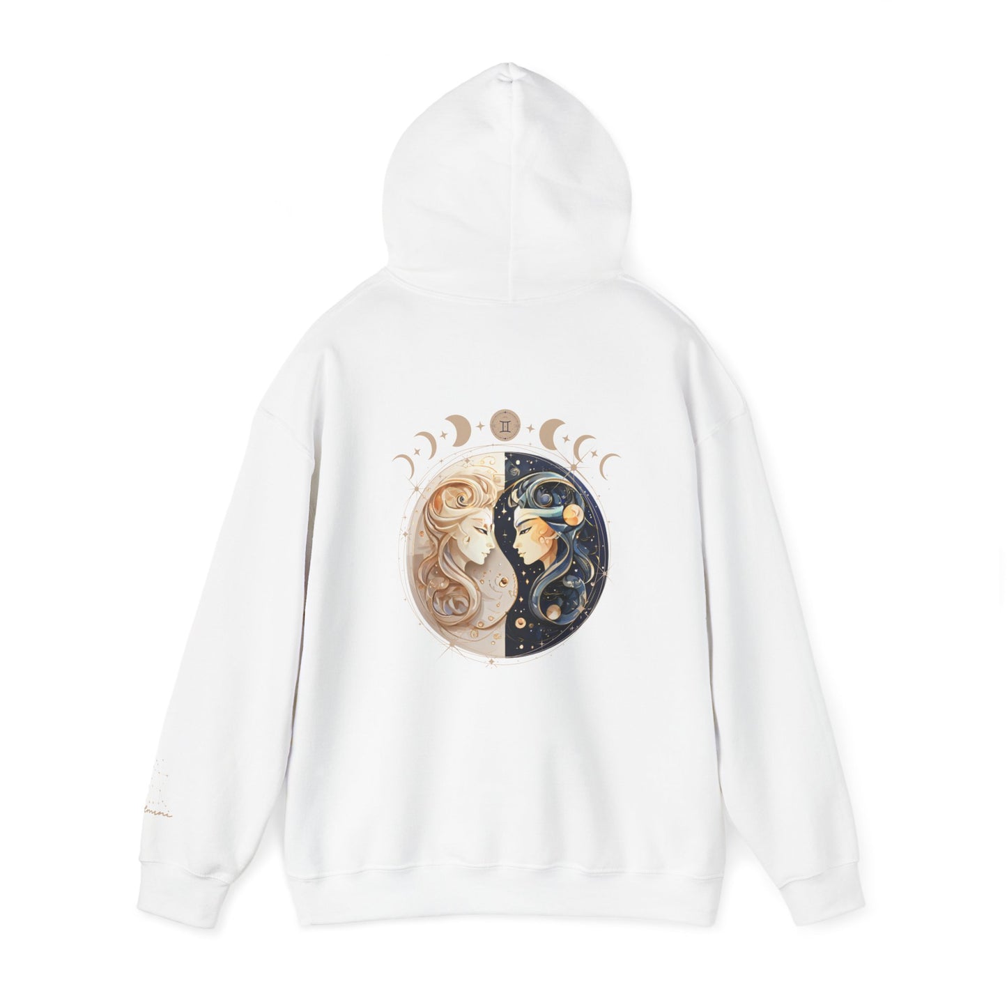 Gemini Hoodie - Moon Phases & Constellation Back Design - Soft & Warm