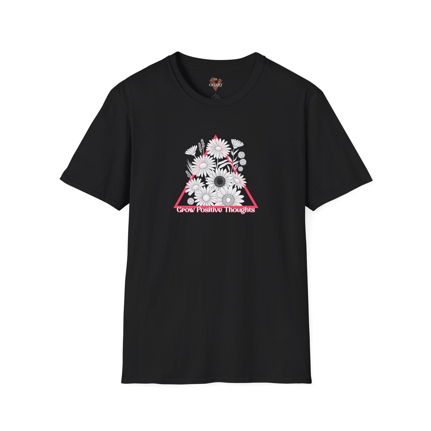 Grow Positive Thoughts T-Shirt: Motivational Floral Tee