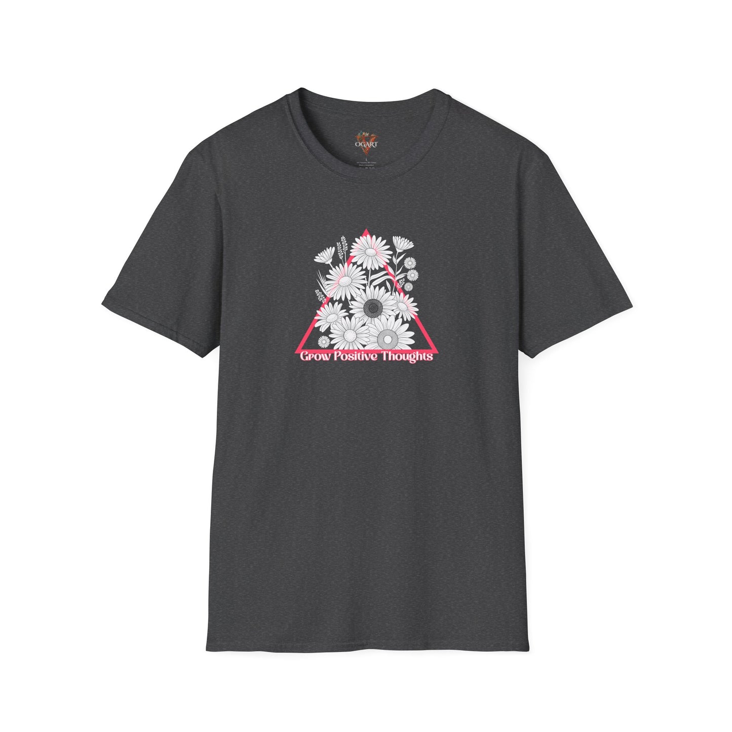 Grow Positive Thoughts T-Shirt: Motivational Floral Tee