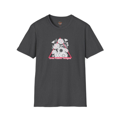 Grow Positive Thoughts T-Shirt: Motivational Floral Tee