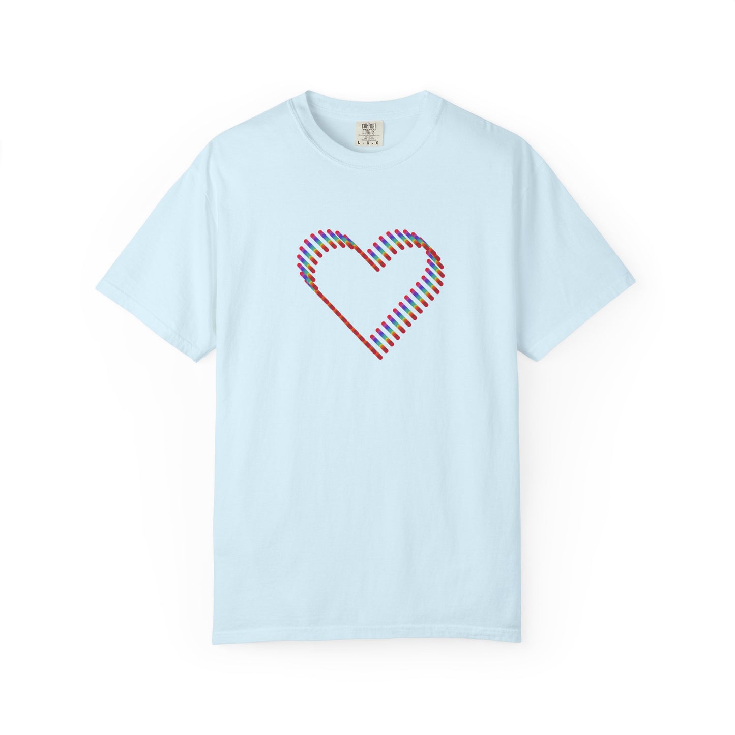 Rainbow Heart Graphic T-Shirt: Minimalist Pride Cotton Tee