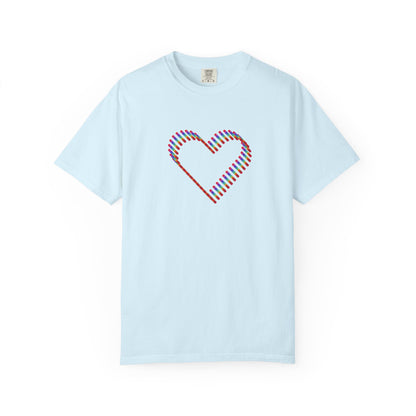 Rainbow Heart Graphic T-Shirt: Minimalist Pride Cotton Tee