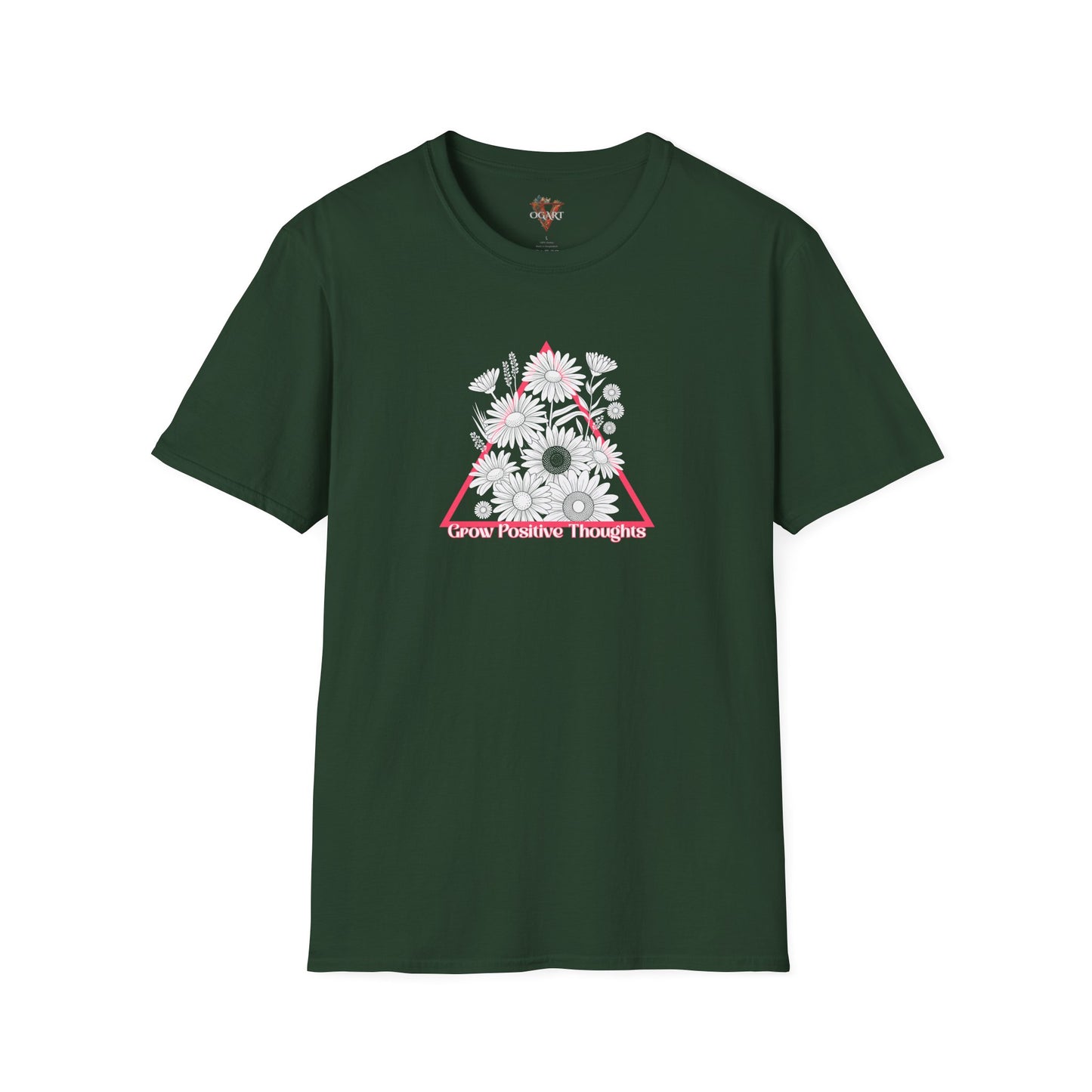 Grow Positive Thoughts T-Shirt: Motivational Floral Tee