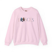 Pisces Zodiac Sweatshirt – Classic Blue & Beige Crewneck