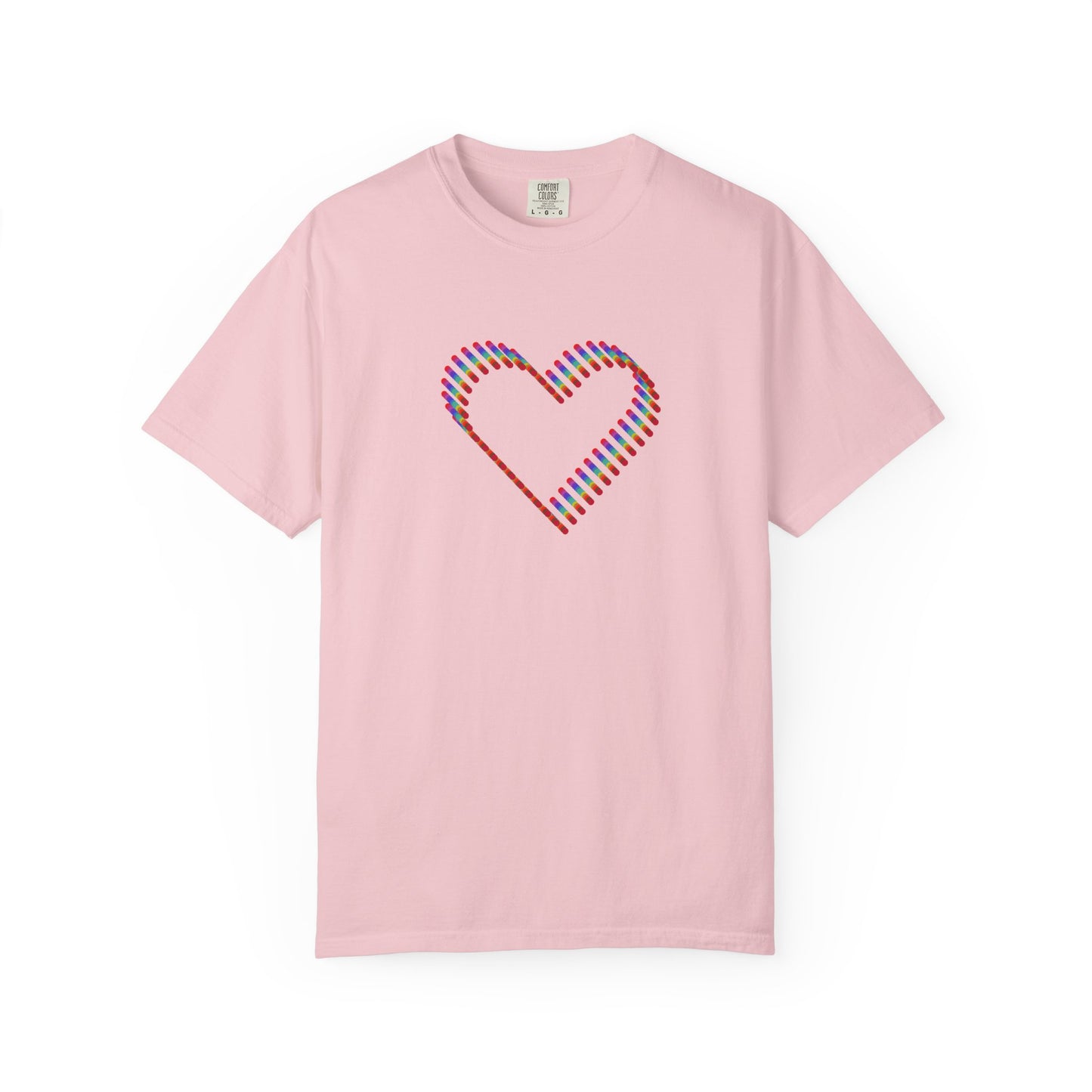 Rainbow Heart Graphic T-Shirt: Minimalist Pride Cotton Tee