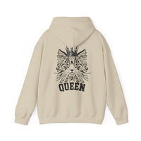 Queen Cat Hoodie with Mawjesty Text for Cat Lovers