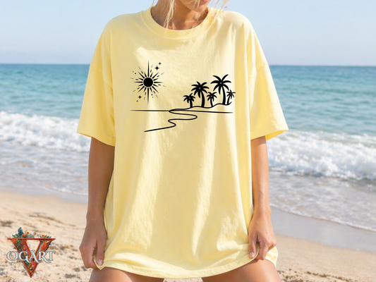 Celestial Beach Comfort Colors Shirt: Summer Graphic Tee