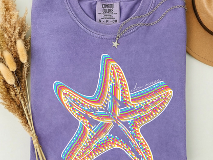 Starfish Rainbow T-Shirt: Summer Beach Clothing
