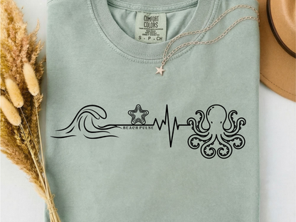Beach Pulse T-shirt: Comfort Colors Summer Shirt