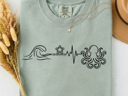 Beach Pulse T-shirt: Comfort Colors Summer Shirt