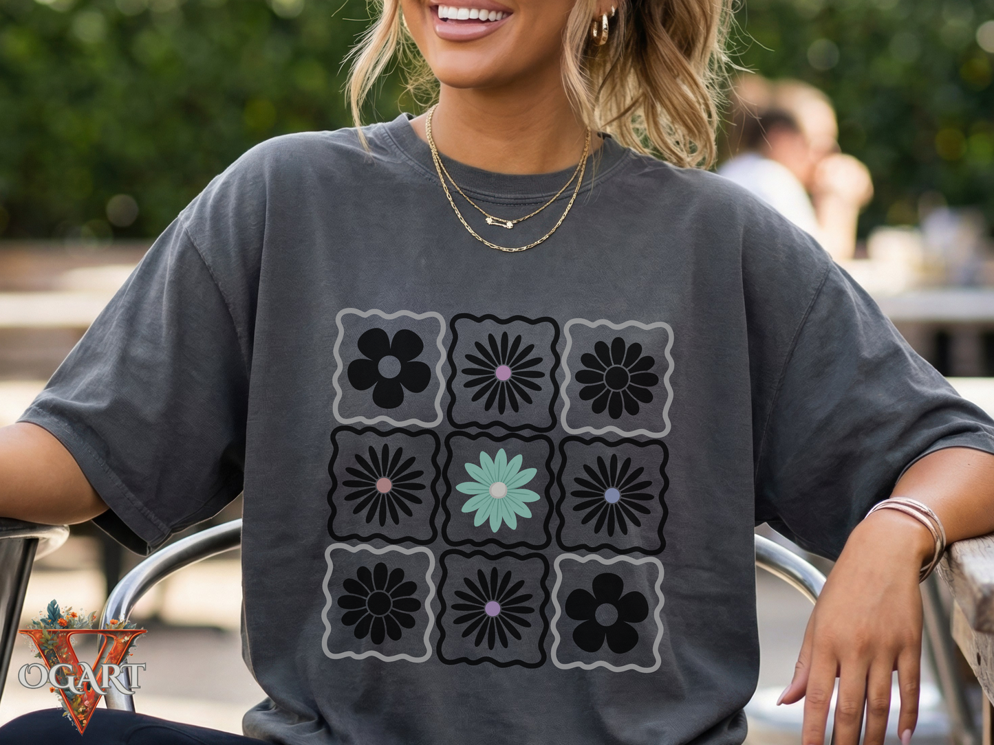 Trendy Boho Floral T-Shirt: Comfort Colors Summer Tee