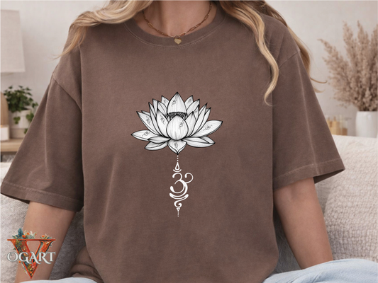 Lotus Flower Om Yoga T-Shirt: Spiritual Boho Chakra Tee