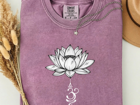 Lotus Flower Om Yoga T-Shirt: Spiritual Boho Chakra Tee