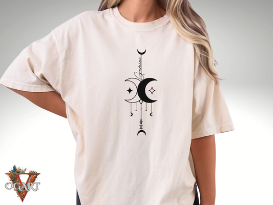 Gemini Celestial T-Shirt: Twin Moon Comfort Colors Tee