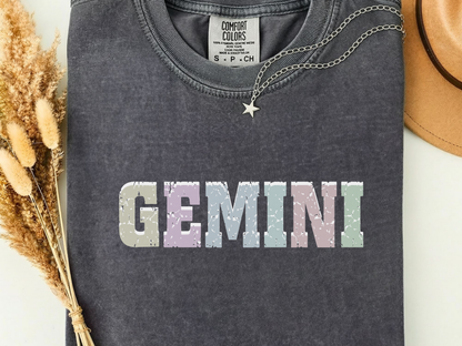 Gemini Zodiac T-Shirt: Comfort Colors Pastel Tee