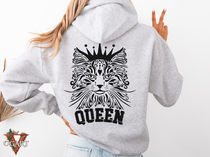 Cat Hooded Sweatshirt: Queen Cat Graphic Hoodie