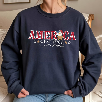 Patriotic America Eagle Sweatshirt: 1776 USA Flag 250 Years Of Freedom Shirt