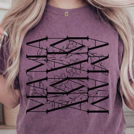 Floral Mama T-Shirt: Comfort Colors Hidden Mama Shirt