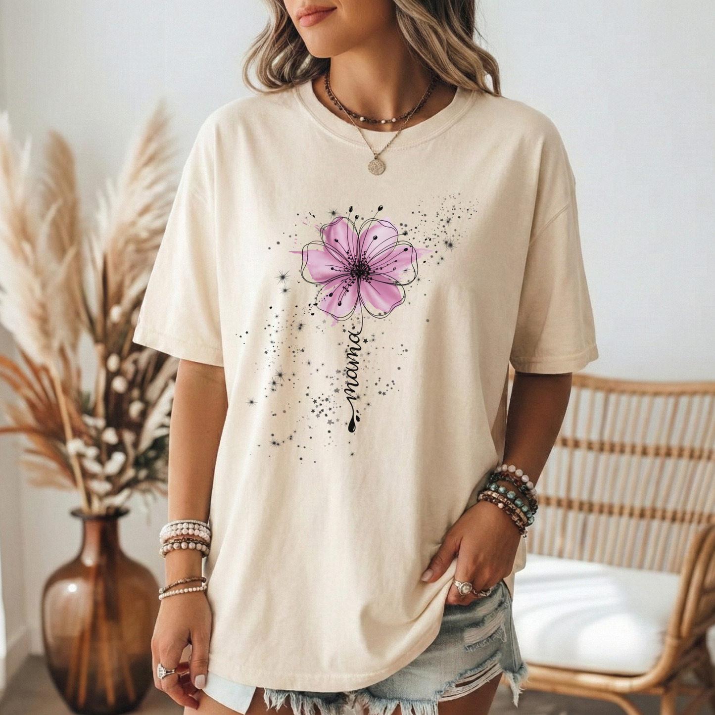 Floral Mom T-Shirt: Celestial Mother Shirt