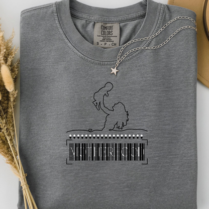 Motherhood Barcode T-Shirt: Comfort Colors Mom Life Shirt