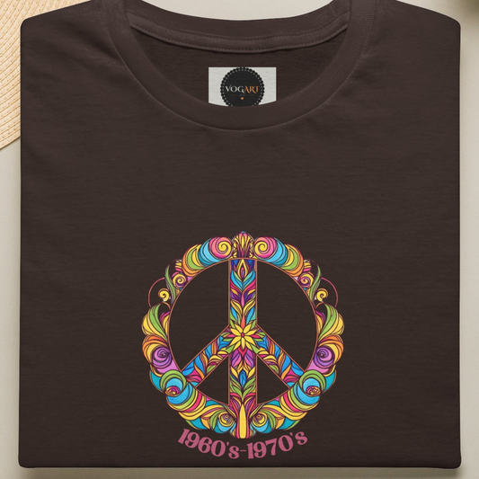 Retro Peace Graphic Tee: 60s 70s Hippie Style