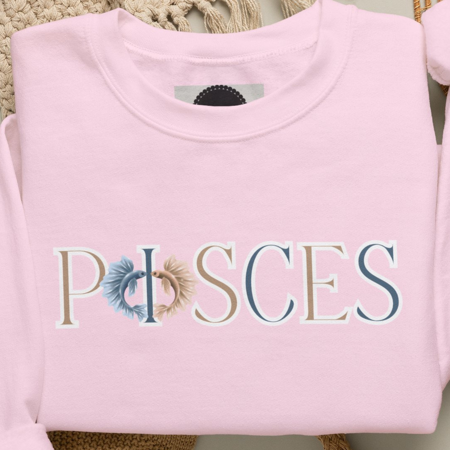 Pisces Zodiac Sweatshirt: Two Fish Astrology Crewneck
