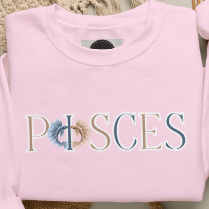 Pisces Zodiac Sweatshirt: Two Fish Astrology Crewneck
