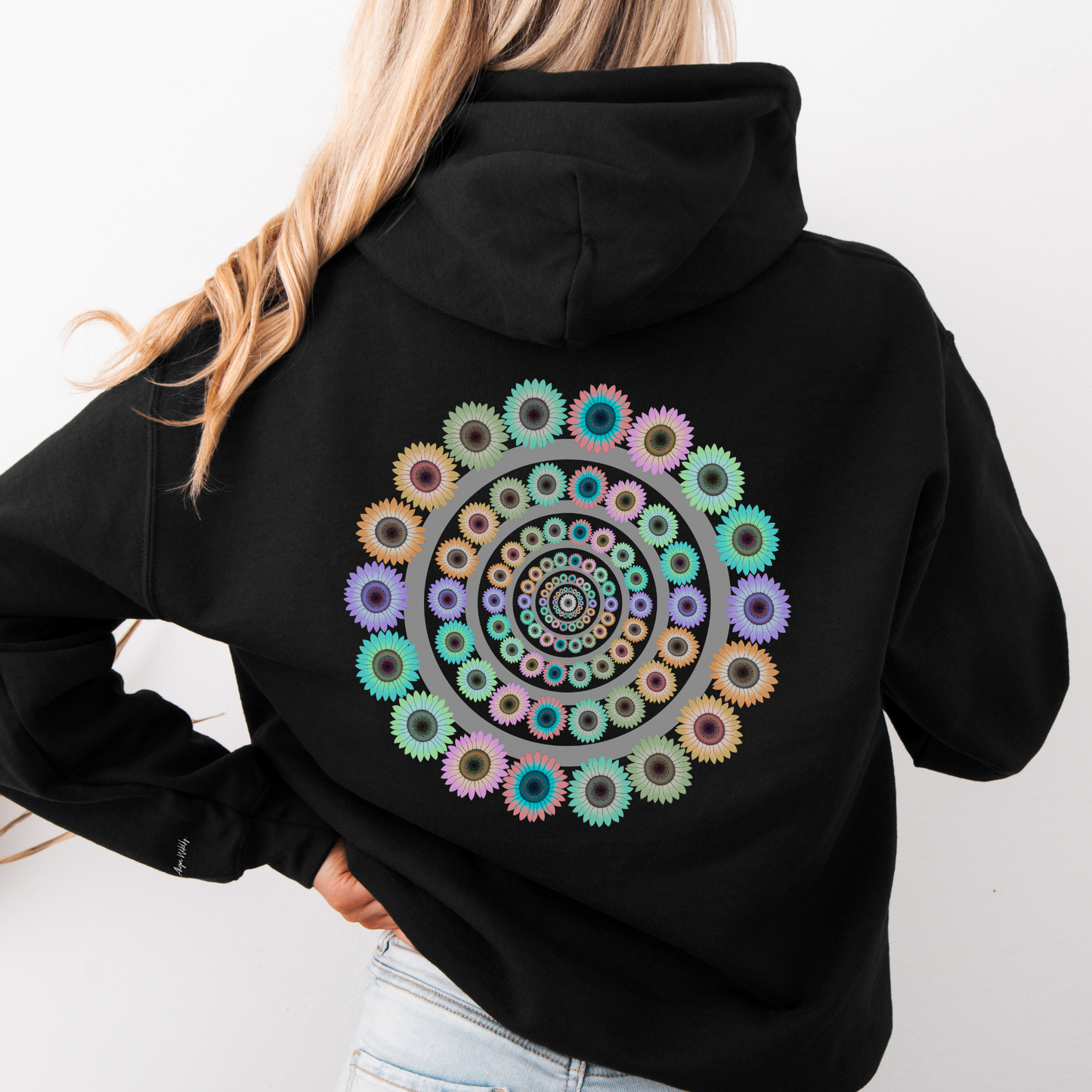 Bloom Softly Mandala Hoodie: Trippy Floral Festival Shirt
