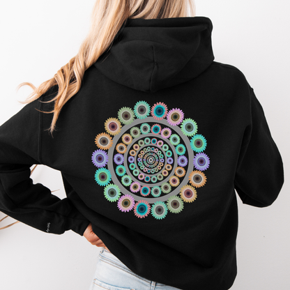 Bloom Softly Mandala Hoodie: Trippy Floral Festival Shirt