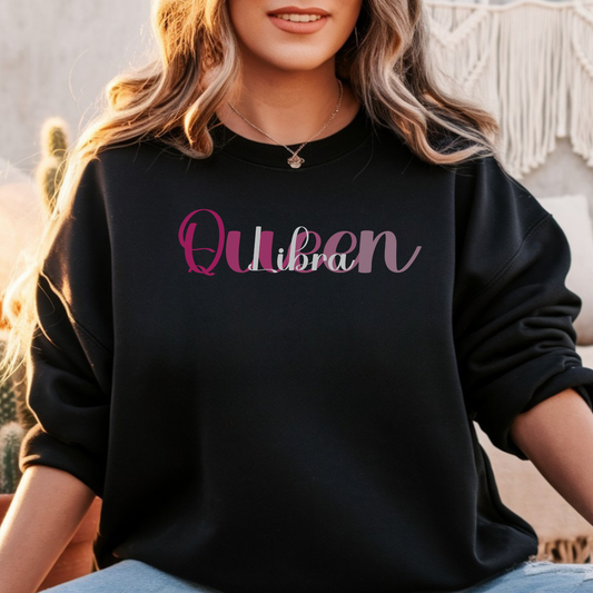 Queen Libra Sweatshirt: Zodiac Astrology Crewneck