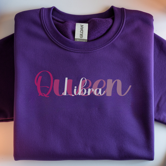 Queen Libra Sweatshirt: Zodiac Astrology Crewneck