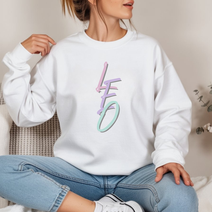 Leo Zodiac Sweatshirt: Pastel Lettering, Astrology Horoscope Shirt