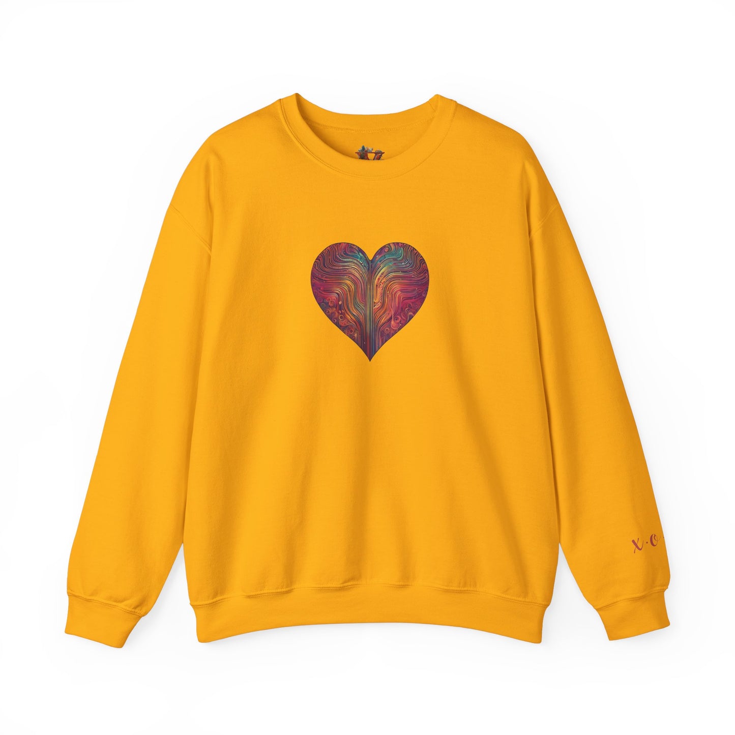 Multicolored Heart Sweatshirt With X.O.X.O Sleeve - Classic Fit