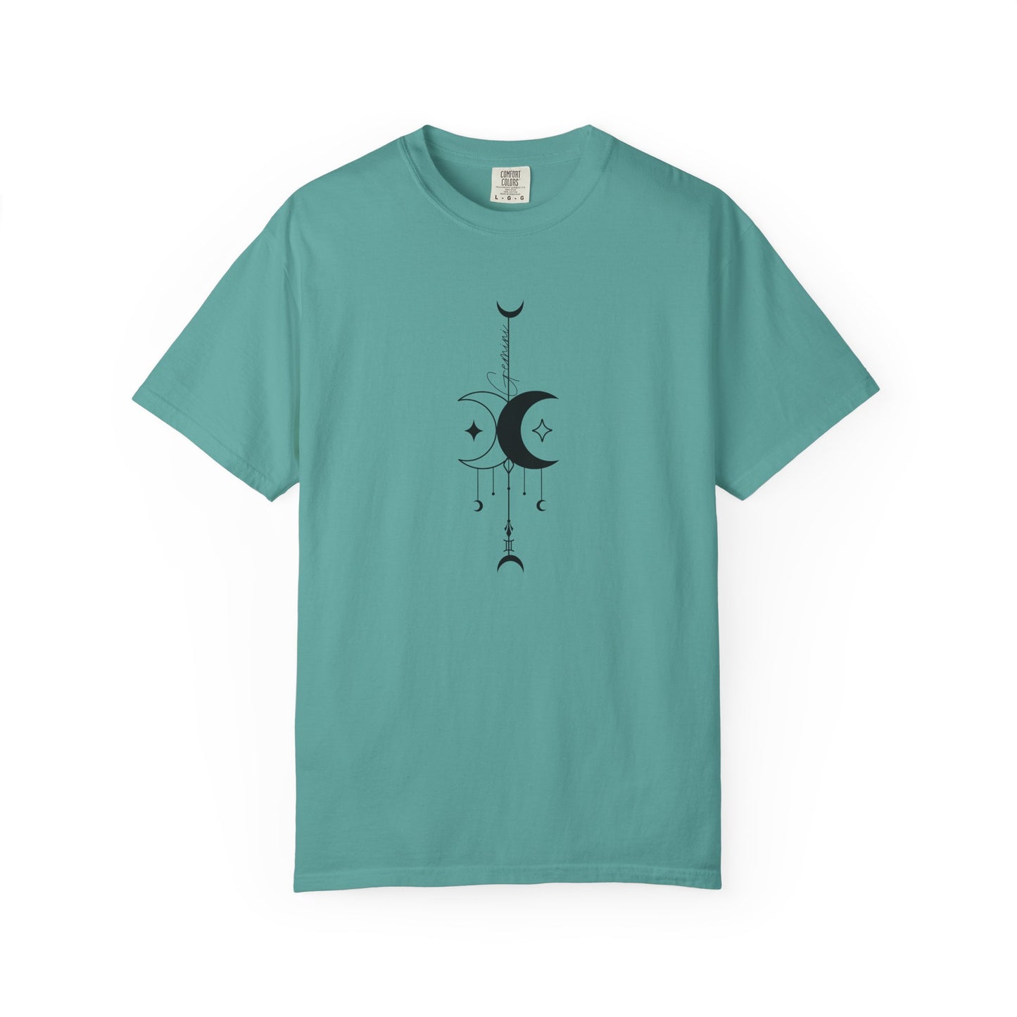 Gemini Celestial T-Shirt: Twin Moon Comfort Colors Tee